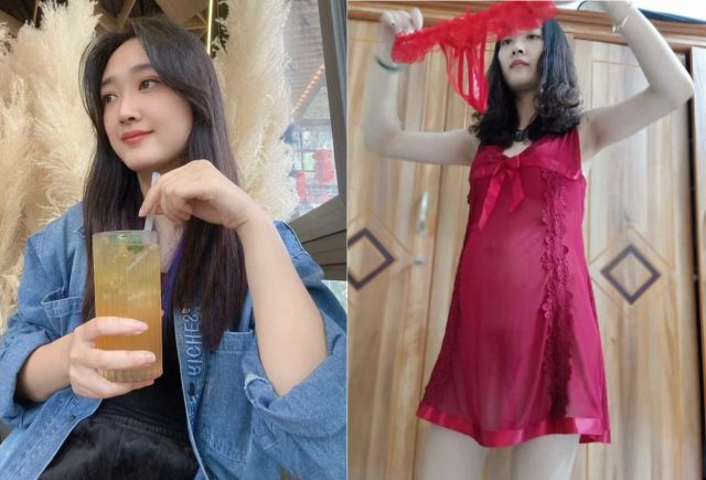 Vợ dâm đãng mặc dây lọt khe để nứng bím