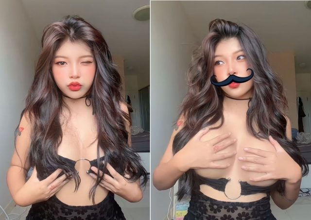 Cô gái đẹp ngực lớn lần đầu bị lộ video 18+