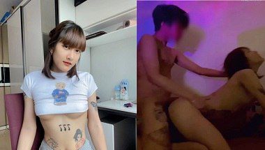 Ngắm cô em xăm hình cực chất lắc lư cùng bạn tình