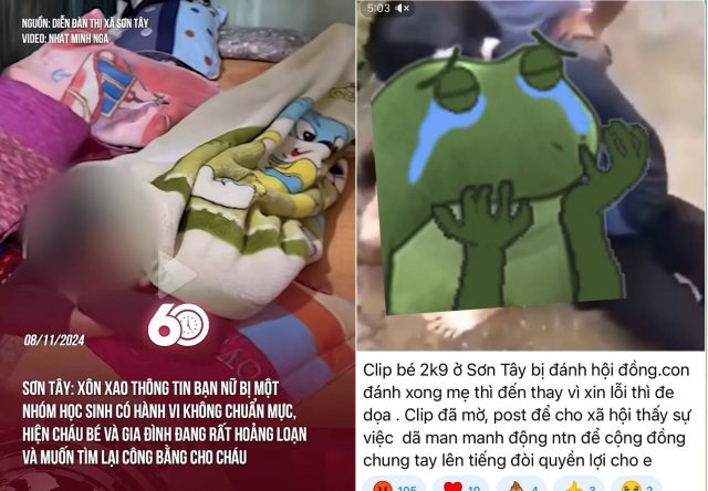 Nữ sinh lớp 8 Sơn Tây bị lột đồ lộ clip